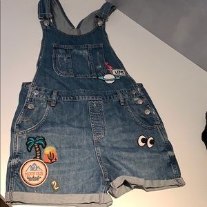 Topshop overall shorts